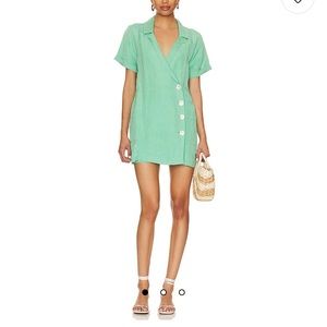 Show Me Your Mumu Bicoastal Blazer Romper in Seafoam Size XS